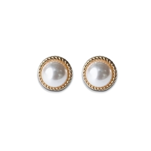 Vintage round earrings σκουλαρίκια ρετρό πέρλα με χρυσή λεπτομέρεια - ασήμι, ορείχαλκος, ασήμι 925, πέρλες, νυφικά