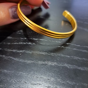 Gold Steel Cuff - ατσάλι, σταθερά, χεριού, χειροπέδες