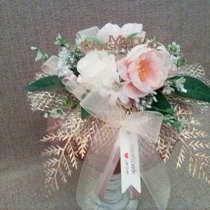 Κολοκύθα χειροποίητη βελούδινη με λουλούδια 18 εκ ύψος, 23 εκ πλάτος - ύφασμα, διακοσμητικά - 2