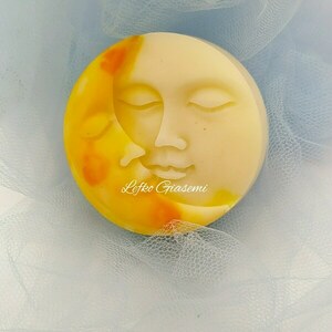 Φυτικό κερί ελαιολάδου με σχέδιο ήλιος - φεγγάρι - βάπτισης - 2