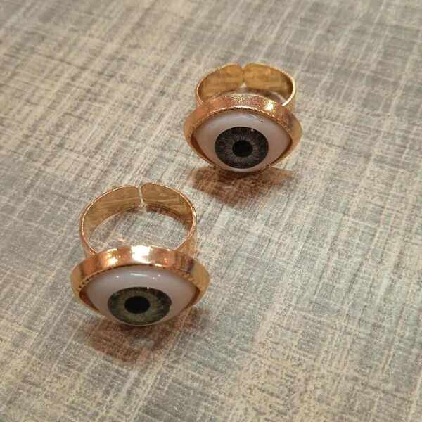 Δαχτυλίδι μάτι - ασήμι, χρυσό, αυξομειούμενα, φθηνά - 2