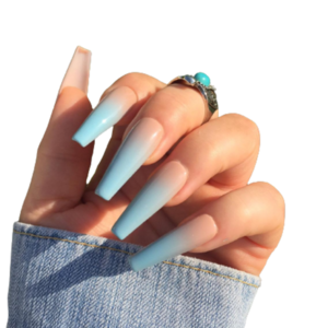 Press On Nails - Azul Ombre - μακιγιάζ και νύχια