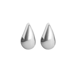 Σκουλαρίκια Ατσάλι Φούσκα "Silver Bubble" - επάργυρα, καρφωτά, ατσάλι, μεγάλα, καρφάκι - 2