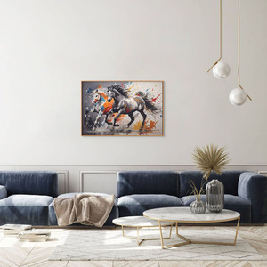 "Άλογα" - Αριθμημένο Συλλεκτικό Αντίτυπο σε καμβά, 70x105cm, με υπογεγραμμένο πιστοποιητικό - πίνακες & κάδρα, καμβάς, πίνακες ζωγραφικής - 3