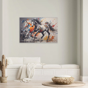 "Άλογα" - Αριθμημένο Συλλεκτικό Αντίτυπο σε καμβά, 70x105cm, με υπογεγραμμένο πιστοποιητικό - πίνακες & κάδρα, καμβάς, πίνακες ζωγραφικής - 4