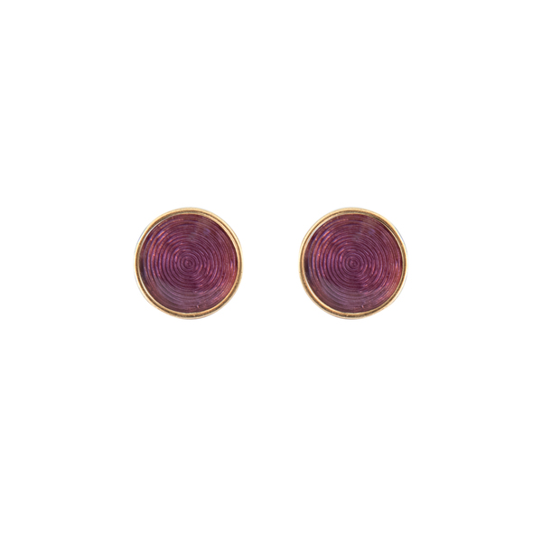 Σκουλαρίκια Καρφωτά "Purple Dots" - επιχρυσωμένα, ορείχαλκος, καρφωτά, μικρά, καρφάκι