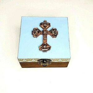 Προσωποποιημένο Ξύλινο Κουτί Σταυρός - ξύλο, σταυρός, personalised, βρεφικά, πρακτικό δωρο