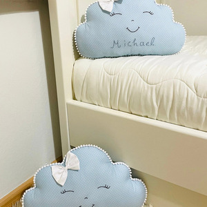 Μαξιλάρι γαλάζιο σύννεφο για αγόρι με κεντημένο όνομα - μαξιλάρια - 3