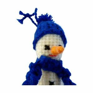 Υφαντό στολίδι χιονάνθρωπος - νήμα, χειροποίητα, χριστούγεννα, χιονάνθρωπος, στολίδια - 3