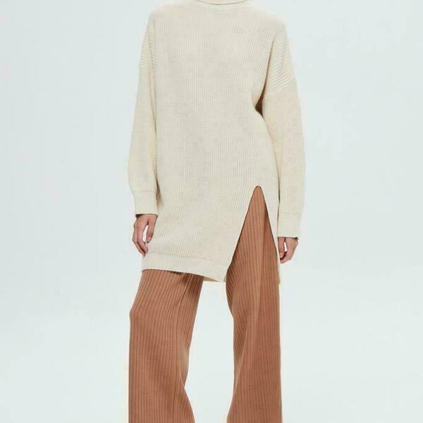 Querencia fashion Πλεκτή Γυναικεία μπλούζα 1005 - βαμβάκι, ακρυλικό, crop top, μακρυμάνικες - 2