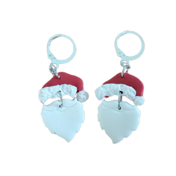 Άγιος Βασίλης διπλό σχέδιο - πηλός, μικρά, χριστουγεννιάτικα δώρα, με κλιπ, φθηνά - 2