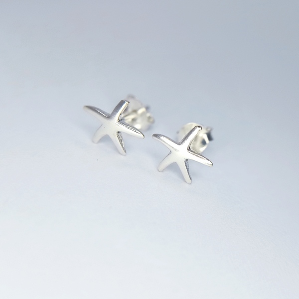 Ασημένια 925° σκουλαρίκια με αστερίες - ασήμι 925, καρφωτά, μικρά, αστερίας, φθηνά - 3