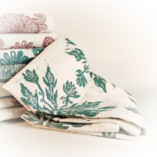 Πετσέτα Κουζίνας Victorian Flower πράσινο - εκτύπωση, χειροποίητα, πετσέτες