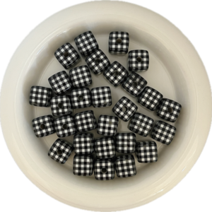 Ακρυλικές χάντρες σε σχήμα κύβου (μαύρες) 14mm 2 τεμάχια - υλικά κοσμημάτων
