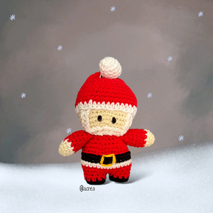 Αγ. Βασίλης | 15εκ. | Πλεκτό βαμβακερό χειροποίητο (με/χωρίς κρεμαστό) - νήμα, διακοσμητικά, χριστουγεννιάτικα δώρα, άγιος βασίλης - 3