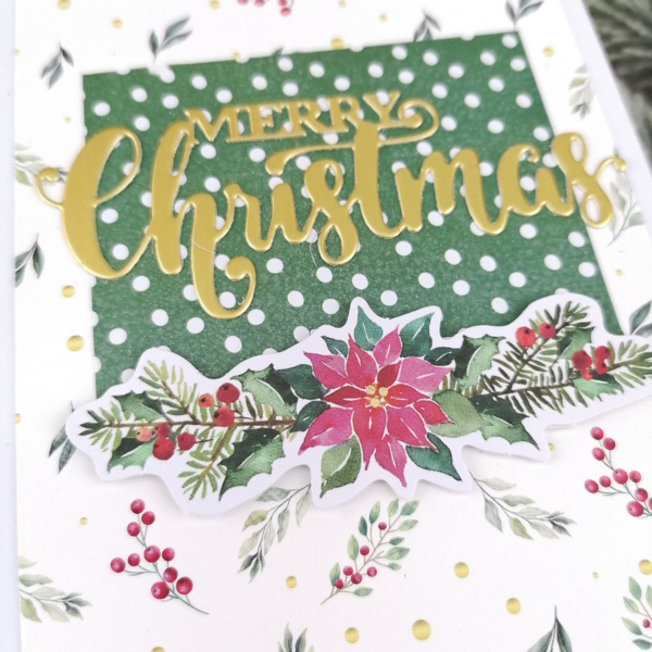 Ευχετήρια Κάρτα για τα Χριστούγεννα (10,4x14εκ.) σετ των 2 σε πράσινα και φούξια χρώματα - χαρτί, ευχετήριες κάρτες - 4