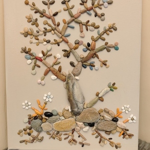 Πίνακας δέντρο με βοτσαλα - πίνακες & κάδρα - 3