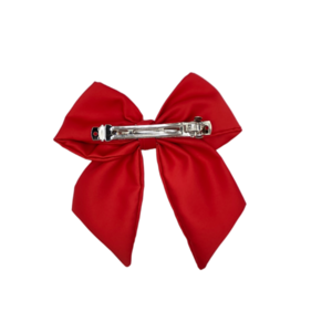 Red sailor bow clip - ύφασμα, φιόγκος, hair clips - 2