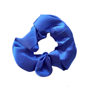 Κοκκαλάκι μαλλιών scrunchie σατέν royal blue μπλε - ύφασμα, λαστιχάκια μαλλιών