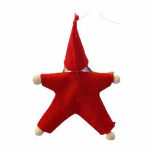Κεντητό στολίδι αστεράκι κόκκινο - κεντητά, νήμα, χειροποίητα, χριστούγεννα, στολίδια - 3