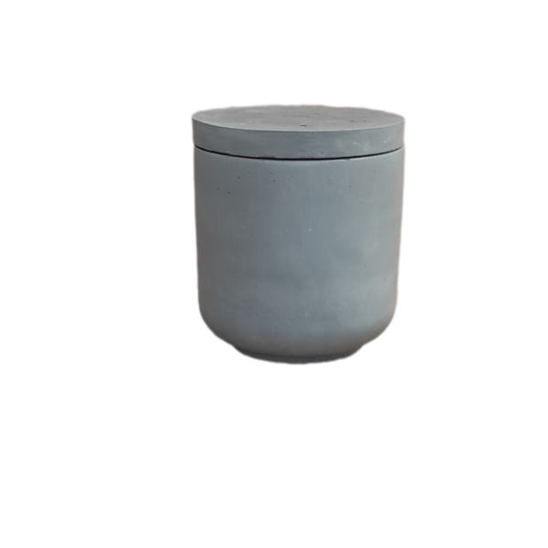 Κερί 160gr. σε δοχείο με καπάκι 7x8,5εκ. γκρί ανοιχτό χρώμα - βάζα & μπολ, σπίτι, τσιμέντο, κερί
