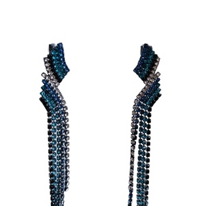 “Blue Night” earrings - στρας, χαλκός, κρεμαστά