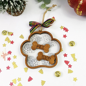 Ξύλινο Χριστουγενιάτικο Στολίδι "Πατούσα Σκύλου"- Με δυνατότητα Προσωποποίησης - ξύλο, plexi glass, στολίδια, προσωποποιημένα - 2
