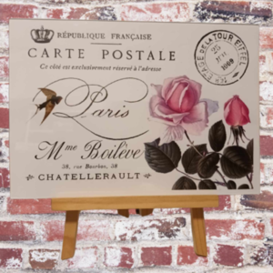 Αφίσα 21x30εκ. French Carte Postale Pink Roses - πίνακες & κάδρα - 2