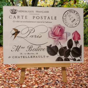 Αφίσα 21x30εκ. French Carte Postale Pink Roses - πίνακες & κάδρα - 3