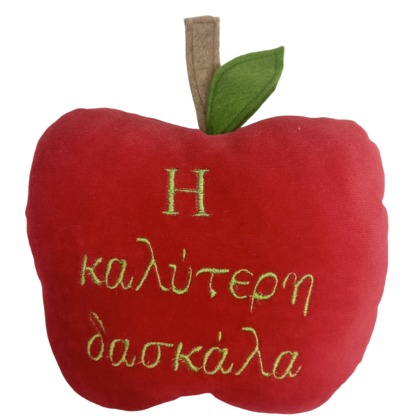 Μήλο μαξιλάρι - ύφασμα, δασκάλα, διακοσμητικά