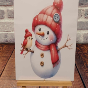 Αφίσα 21x30εκ. με κορνίζα με κλιπ και τζάμι Snow Man & Little Bird - πίνακες & κάδρα - 3