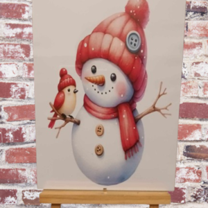 Αφίσα 21x30εκ. με κορνίζα με κλιπ και τζάμι Snow Man & Little Bird - πίνακες & κάδρα - 5
