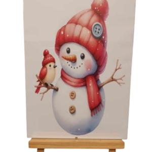 Αφίσα 21x30εκ. με κορνίζα με κλιπ και τζάμι Snow Man & Little Bird - πίνακες & κάδρα - 2