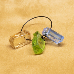 Μοναδικά σκουλαρίκια από συνθετική πέτρα - γυαλί, κρίκοι, μικρά - 3
