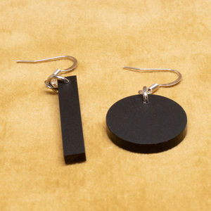 Σκουλαρίκια από μαύρο plexiglass - plexi glass, κρεμαστά, γάντζος