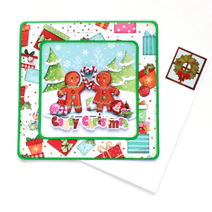 Χριστουγεννιάτικη 3d ευχετήρια τετράγωνη κάρτα "Candy Christmas" - χαρτί, ευχετήριες κάρτες - 2