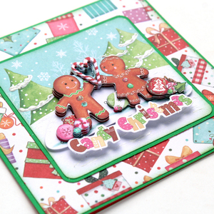 Χριστουγεννιάτικη 3d ευχετήρια τετράγωνη κάρτα "Candy Christmas" - χαρτί, ευχετήριες κάρτες - 4