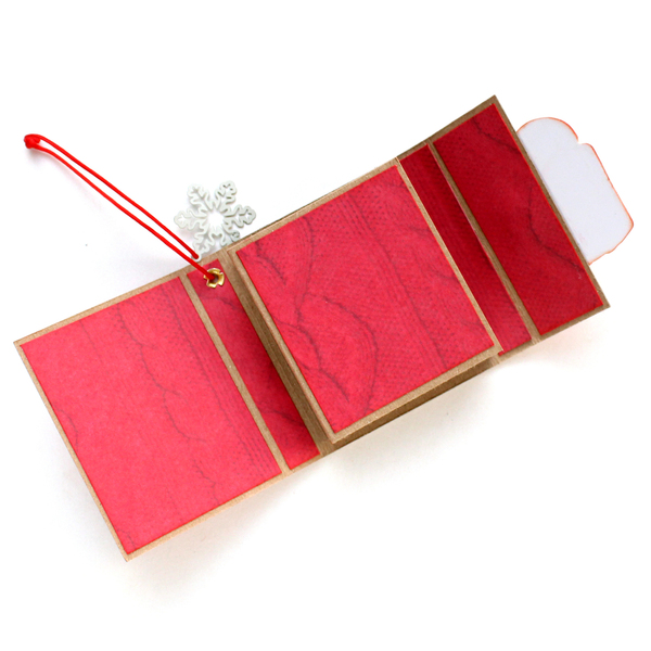 Χειροποίητα μίνι άλμπουμ στολίδια για το Χριστουγεννιάτικο δέντρο, από χαρτί scrapbooking!!!- κόκκινα - χαρτί, για φωτογραφίες, χριστουγεννιάτικα δώρα, στολίδια, scrapbooking - 3