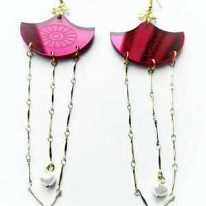 LIMITED EDITION // "THE RED" EARRINGS - μακριά, plexi glass, κρεμαστά