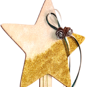 Χριστουγεννιάτικο διακοσμητικό αστέρι - ξύλο, αστέρι, νονά, δασκάλα, διακοσμητικά