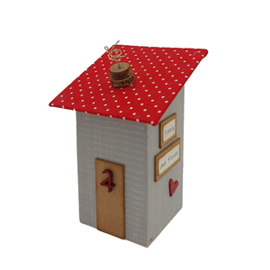Γούρι ξύλινο σπίτι γκρι (11 Χ 7 Χ 8 εκ.) - ξύλο, σπίτι, γούρια