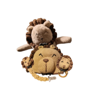 Ο Άρης ο Λιονταρης "Παιδικό σετάκι Σκουφάκι - Κλιπ πιπίλας - Μασητικό οδοντοφυΐας - Λούτρινο λιοντάρι" - λιοντάρι, μασητικό, προσωποποιημένα
