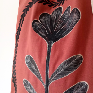 Winter Flower | Υφασμάτινη τσάντα ζωγραφισμένη στο χέρι - ύφασμα, ώμου, all day, tote, πάνινες τσάντες - 3