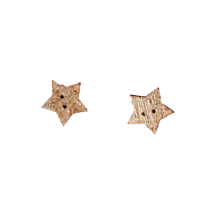 Ξύλινα σκουλαρίκια "Αστέρι" σε γκρι χρώμα - ξύλο, αστέρι, καρφωτά, μικρά, χριστουγεννιάτικα δώρα - 2