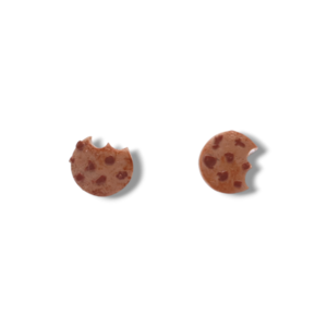 "Chocolate chip cookies " I Χειροποίητα μοντέρνα καρφωτά σκουλαρίκια από πολυμερικό πηλό 1 cm - χρώμα μπεζ / καφέ - πηλός, καρφωτά, μικρά, καρφάκι, φθηνά