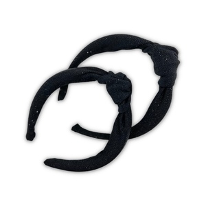 Black glitter knot hairband - ύφασμα, για τα μαλλιά, χριστούγεννα, στέκες