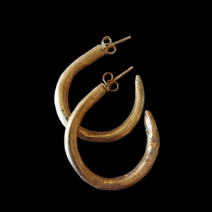 Amelia earrings - επιχρυσωμένα, ασήμι 925, κρίκοι, μεγάλα, καρφάκι - 3