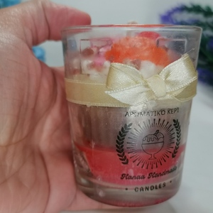 χειροποίητο αρωματικό κερί παγωτό σε γυάλινο κούπα - αρωματικά κεριά - 2