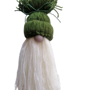 Green Gnome Ornament knitted 22×3×7cm - vintage, νήμα, διακοσμητικά, προσωποποιημένα