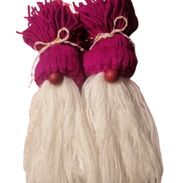 Purple Gnome Ornament knitted 22×3×7cm - vintage, διακοσμητικά, μαλλί felt, προσωποποιημένα - 2